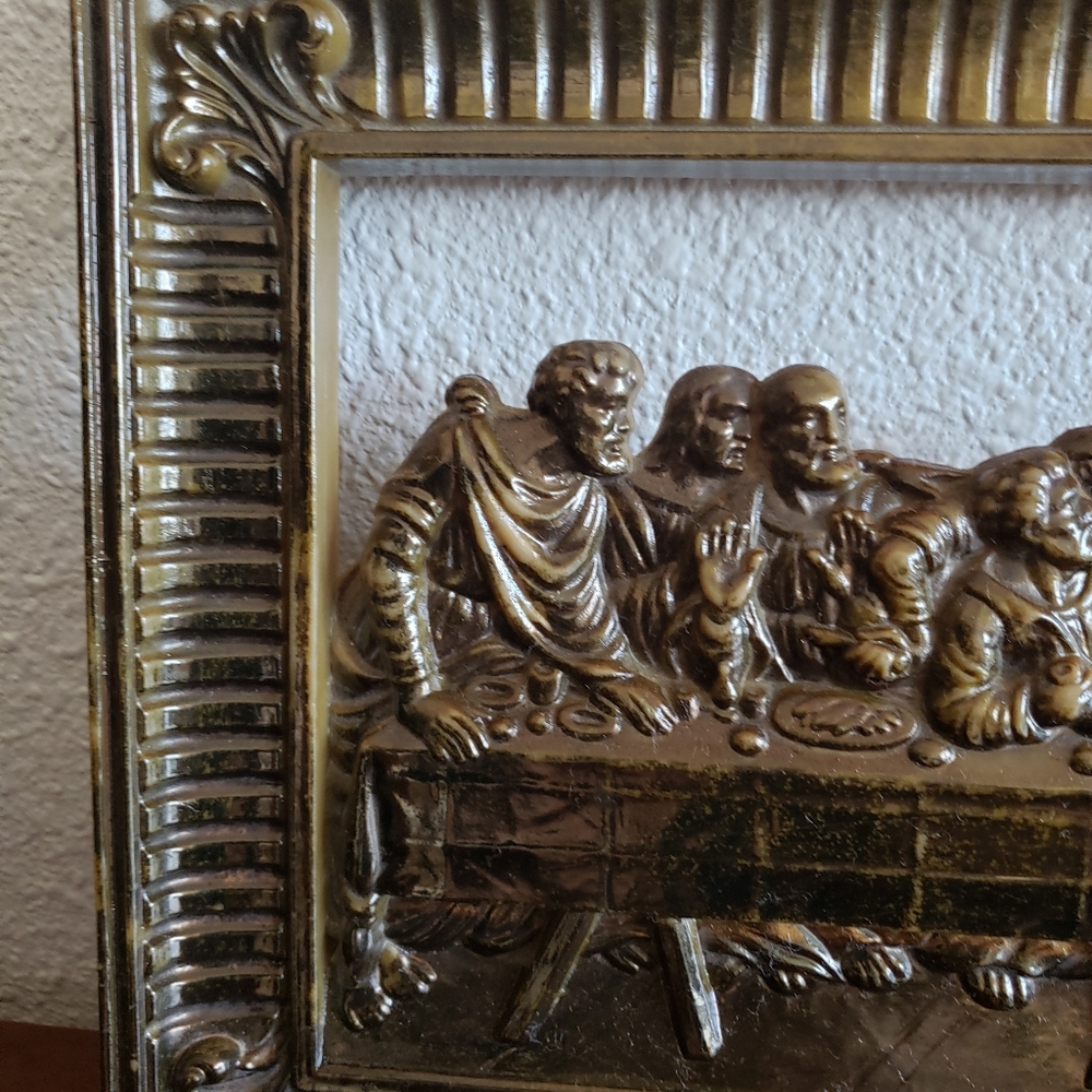 Vintage Secret Supper Carved Detailed Wall Decor Homco # - Picture 16 of 16